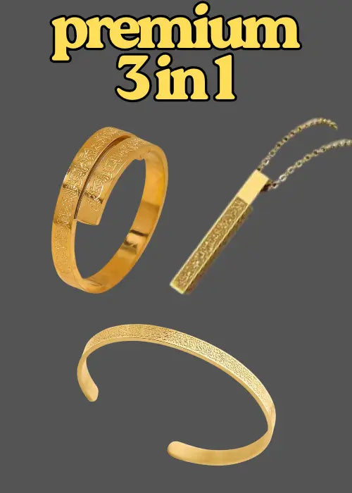 3 in 1 offer - Ayatul Kursi Necklace + Breslate + Ring