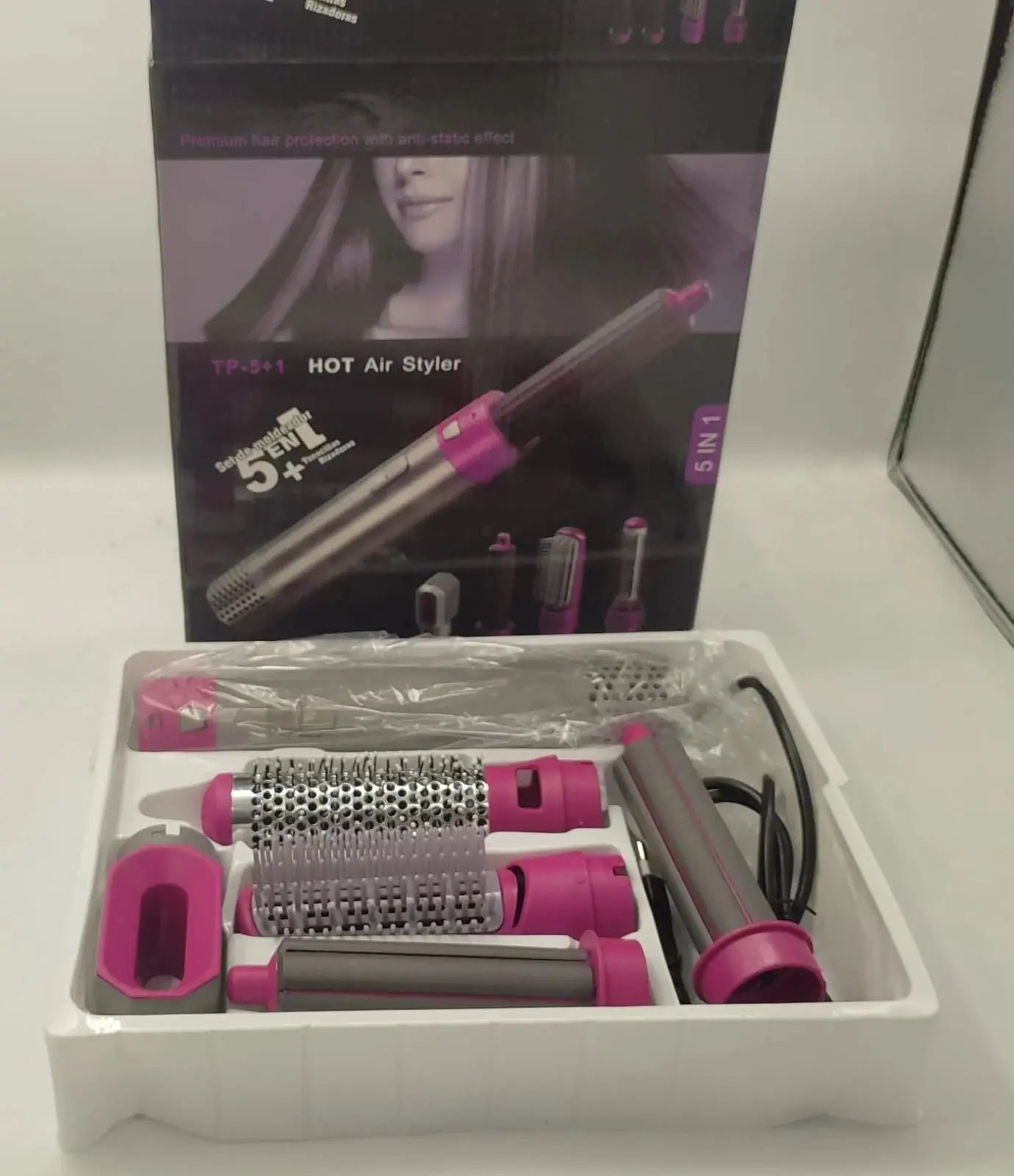 ✨ 3-in-1 Hair Styling Pack (Automatic Curling Iron + Brush Straightener + Hot Air Brush 5-in-1)